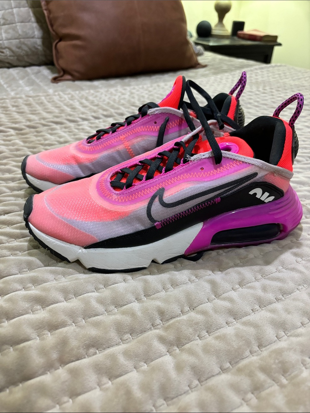 Nike Women’s Pink and Purple Air Max 2090 Inspired Sneakers